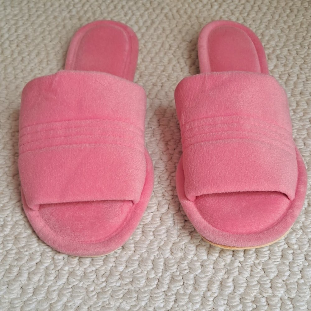 Vintage NWT Vanity Fair Peep Toe Slippers Size M 6.5-7.5